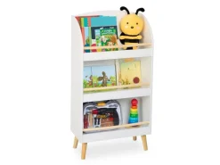 relaxdays Bücherregal für Kinder Weiss; Hellbraun