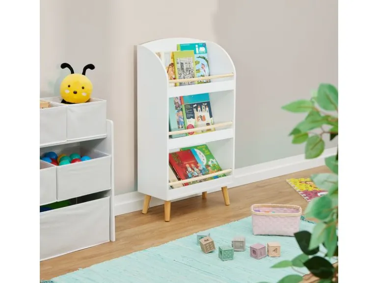 relaxdays Bücherregal für Kinder Weiss; Hellbraun