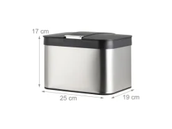 relaxdays Biomüllsammler 4.5 l, Schwarz/Silber