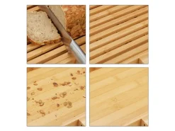 relaxdays Brotschneidebrett mit Messer Natur