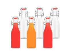 relaxdays Einmachflasche mit Bügelverschluss 250 ml, 6 Stück