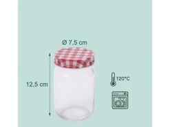relaxdays Einmachglas mit Deckel Rot/Weiss 400 ml, 12 Stück