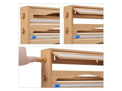 relaxdays Folienschneider 3 in 1 Natur