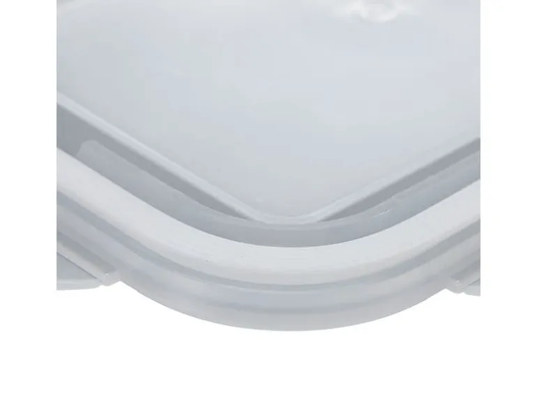 relaxdays Frischhaltedosen 0.37 l, Transparent/Weiss/Türkis
