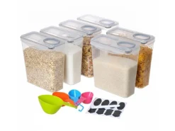 relaxdays Frischhaltedosen-Set, 3.7 l, 6 Stück