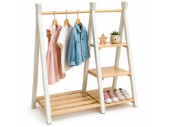relaxdays Garderobenständer x , Weiss/Braun