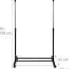 relaxdays Garderobenständer mit Rollen, Schwarz/Silber