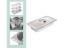 relaxdays Gastronorm-Behälter 6.5 x 32.5 x 17.6 cm, Silber