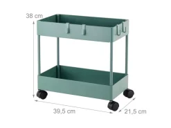 relaxdays Küchenwagen Servierwagen 39.5 x 38 x 21.5 cm, Grün