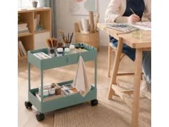 relaxdays Küchenwagen Servierwagen 39.5 x 38 x 21.5 cm, Grün