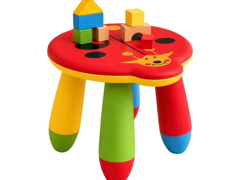 relaxdays Kinderhocker Marienkäfer, 25 x 32 cm, Mehrfarbig