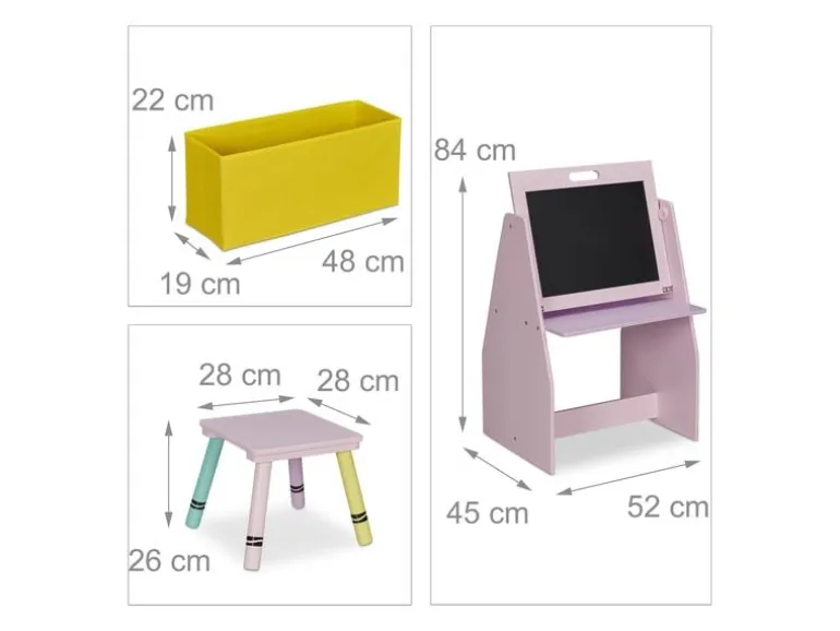 relaxdays Kinderregal mit Tafel