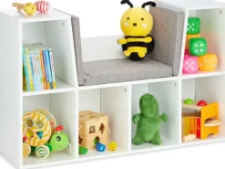 relaxdays Kinderregal, Weiss / Grau, 6 Fächer