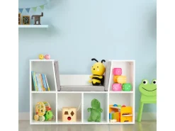 relaxdays Kinderregal, Weiss / Grau, 6 Fächer