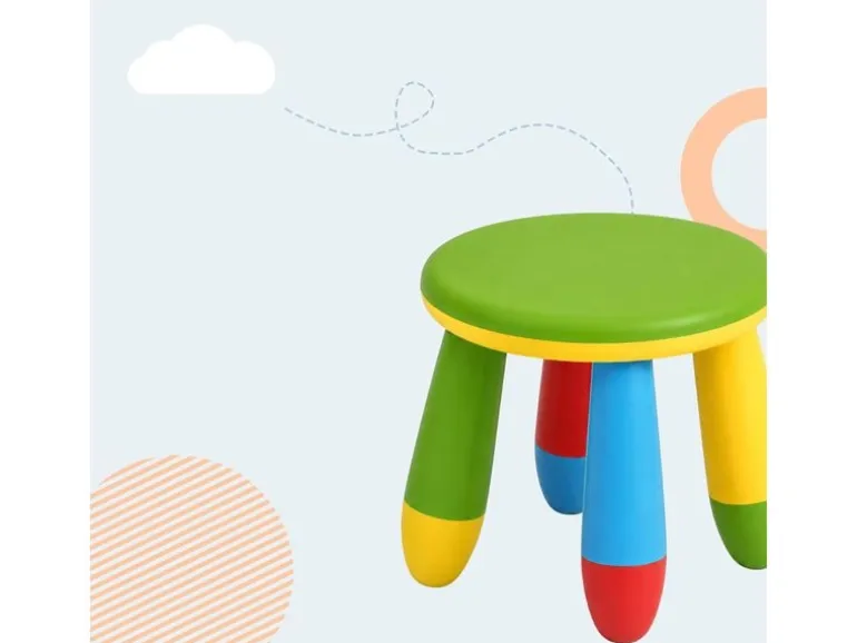 relaxdays Kindersitzgruppe 3-teilig, Kunstoff, Mehrfarbig