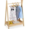 relaxdays Kleiderständer für Kinder 64.5 x 99 cm, Braun