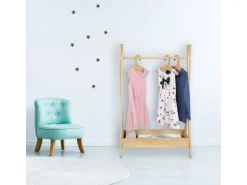 relaxdays Kleiderständer für Kinder 64.5 x 99 cm, Braun