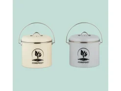 relaxdays Komposteimer 3.5 l, Crème/Silber