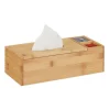 relaxdays Kosmetiktücherbox Hellbraun, Bambus