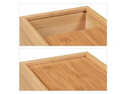 relaxdays Kosmetiktücherbox Beige, Holz