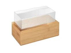 relaxdays Kosmetiktücherbox Beige, Holz