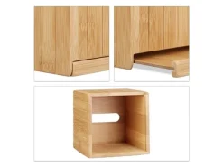 relaxdays Kosmetiktücherbox Beige, Holz