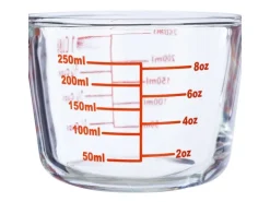 relaxdays Messbecher 250 ml, Rot/Transparent