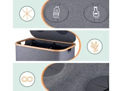 relaxdays Recyclingbehälter 140 L Grau