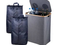 relaxdays Recyclingbehälter 140 L Grau