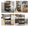 relaxdays Rollregal 45 x 77 x 34 cm, Schwarz