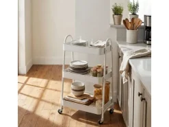 relaxdays Rollregal 44 x 80 x 32 cm, Weiss