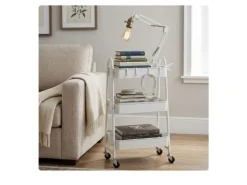 relaxdays Rollregal 44 x 80 x 32 cm, Weiss