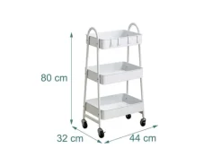 relaxdays Rollregal 44 x 80 x 32 cm, Weiss