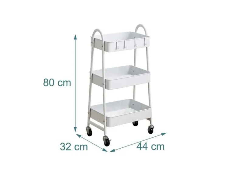 relaxdays Rollregal 44 x 80 x 32 cm, Weiss