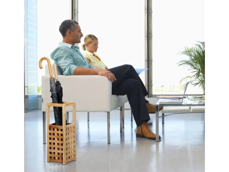 relaxdays Schirmständer Hellbraun