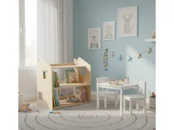 relaxdays Spielregal Holz Hellbraun 59 x 61 x 39 cm