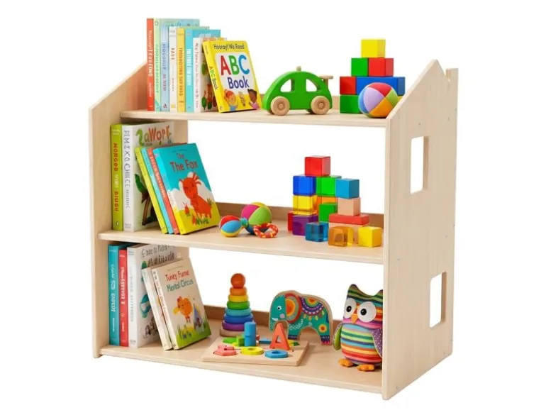 relaxdays Spielregal Holz Hellbraun 59 x 61 x 39 cm