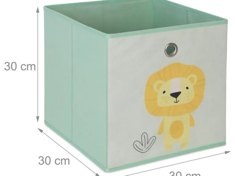 relaxdays Spielzeugbox Tiere 4 Stück