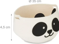 relaxdays Spielzeugkorb Filz Panda