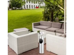 relaxdays Standascher aus Edelstahl Silber