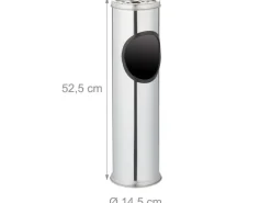 relaxdays Standascher aus Edelstahl Silber
