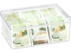 relaxdays Teebeutel-Box Transparent