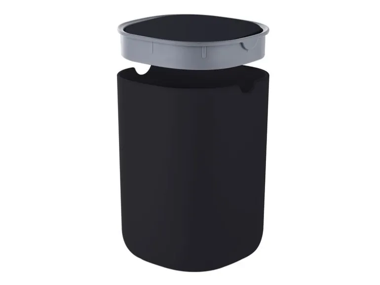 relaxdays Tischabfalleimer 1.5 l, Schwarz/Grau