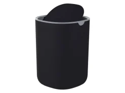 relaxdays Tischabfalleimer 1.5 l, Schwarz/Grau