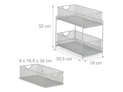 relaxdays Unterschrank-Organizer Weiss/Silber