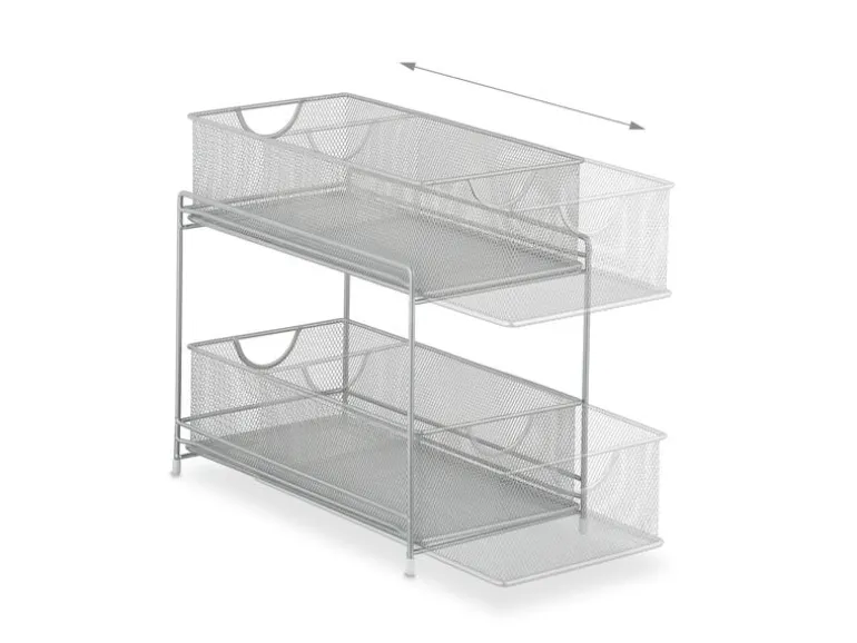 relaxdays Unterschrank-Organizer Weiss/Silber