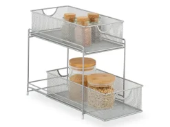 relaxdays Unterschrank-Organizer Weiss/Silber
