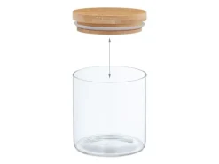 relaxdays Vorratsgläser 0.5 l, Transparent/Hellbraun
