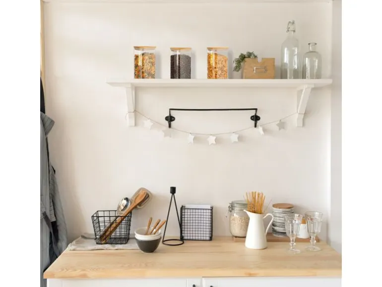 relaxdays Vorratsgläser 1.2 l, Transparent/Hellbraun