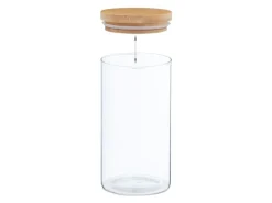 relaxdays Vorratsgläser 1 l, Transparent/Hellbeige/Hellbraun